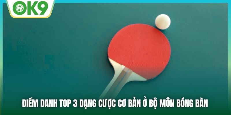 Điểm danh top 3 dạng cược cơ bản ở bộ môn bóng bàn